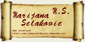 Marijana Selaković vizit kartica